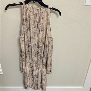 Ramy Brook Beige and Black Patterned Dress